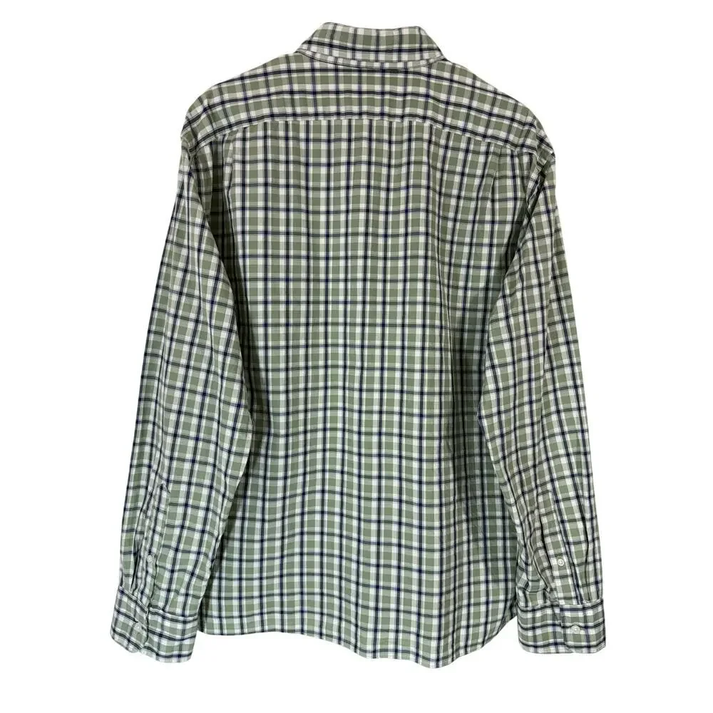 J.Crew Men’s XXL Slim Untucked Flex Washed Green Plaid Long Sleeve Shirt NWT